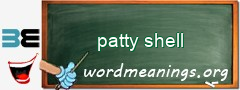 WordMeaning blackboard for patty shell